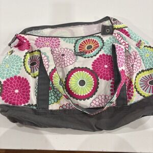 Thirty One Retro Metro Weekender Travel Duffel Beach Bag Floral Bubble Bloom